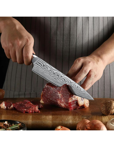 Cuchillo de Chef 20 cm HOSHANHO Acero Carbono & Bloque Magnético 35.56x25.4 cm