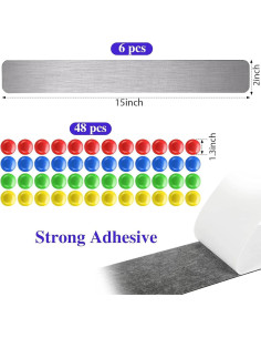 Conjunto de 6 Tableros Magnéticos Outus 38.1x5.1cm Plata 2