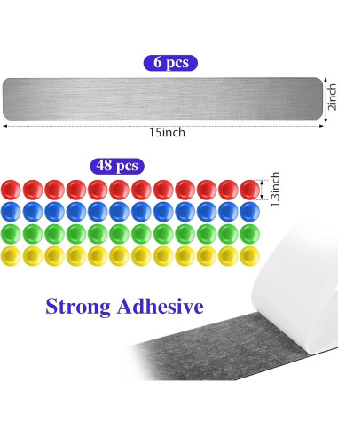 Conjunto de 6 Tableros Magnéticos Outus 38.1x5.1cm Plata