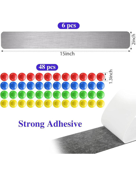 Conjunto de 6 Tableros Magnéticos Outus 38.1x5.1cm Plata