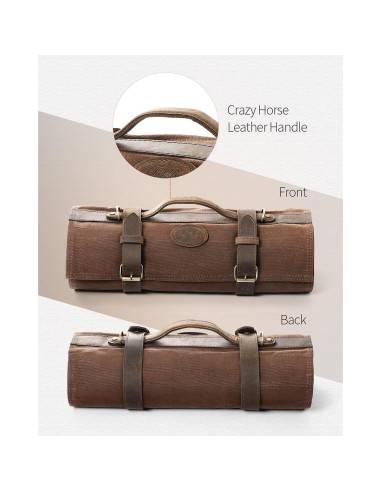 Bolsa de Cuchillos XINZUO - Lona Encerada 90x43 cm - Marrón