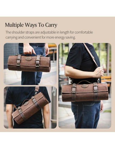 Bolsa de Cuchillos XINZUO - Lona Encerada 90x43 cm - Marrón