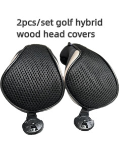 Juego de 2 Fundas Híbridas de Golf WTLJQQY Negras con Etiqueta 2