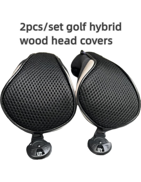 Juego de 2 Fundas Híbridas de Golf WTLJQQY Negras con Etiqueta