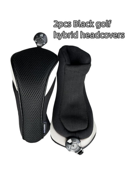 Juego de 2 Fundas Híbridas de Golf WTLJQQY Negras con Etiqueta