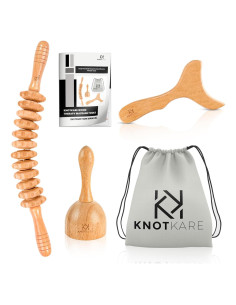 Kit de Masaje de Madera KNOTKARE 3 en 1 para Drenaje Linfático