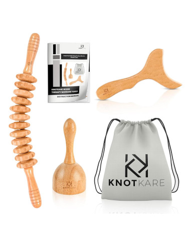Kit de Masaje de Madera KNOTKARE 3 en 1 para Drenaje Linfático
