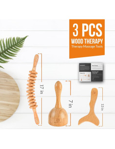 Kit de Masaje de Madera KNOTKARE 3 en 1 para Drenaje Linfático 2