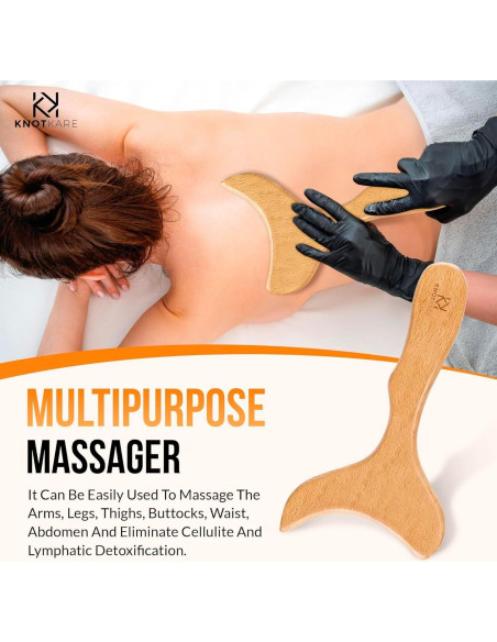 Kit de Masaje de Madera KNOTKARE 3 en 1 para Drenaje Linfático