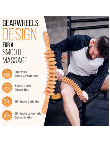 Kit de Masaje de Madera KNOTKARE 3 en 1 para Drenaje Linfático