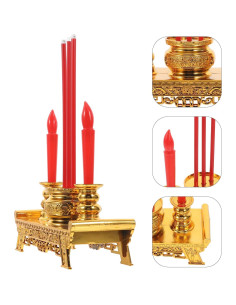 Quemador de Incienso Electrónico Beaupretty LED Candelabro Chino 2