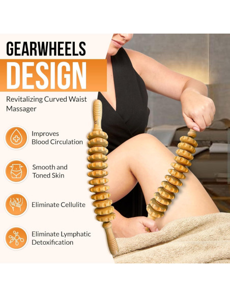 Kit de Masaje de Madera KNOTKARE 3 en 1 para Drenaje Linfático