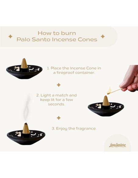 Conos de Incienso Palo Santo Luna Sundara - 10 Unidades