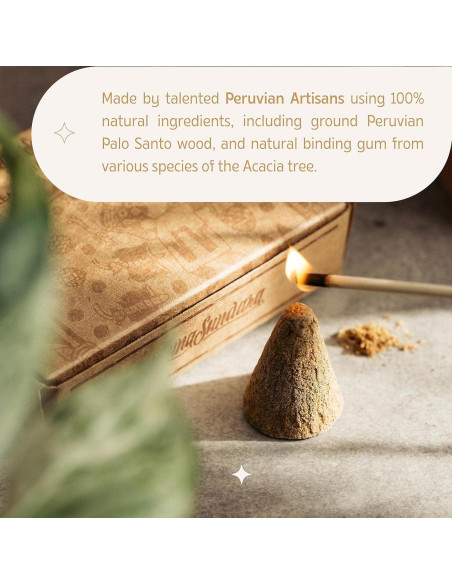 Conos de Incienso Palo Santo Luna Sundara - 10 Unidades