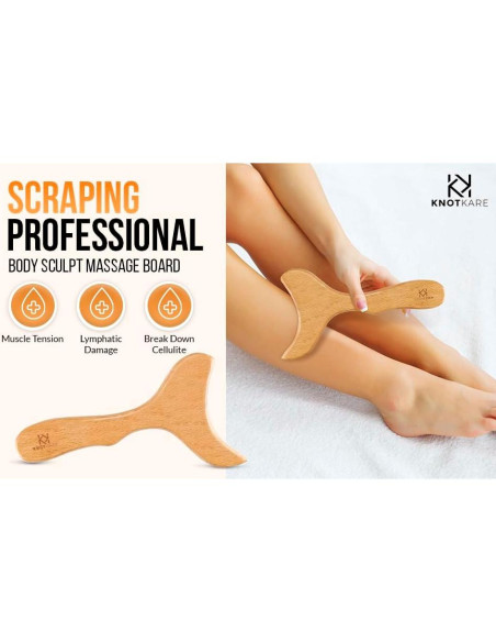 Kit de Masaje de Madera KNOTKARE 3 en 1 para Drenaje Linfático