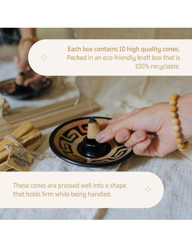 Conos de Incienso Palo Santo Luna Sundara - 10 Unidades