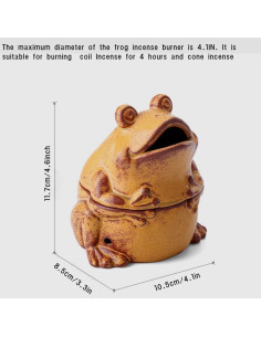Soporte de Incienso de Rana Cerámica 10.4cm para Yoga 2