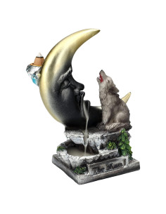 Quemador de Incienso de Retroceso Lobo Aullador Pacific Giftware