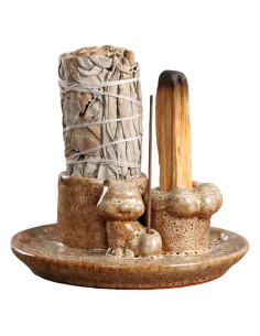 Soporte de Palo Santo 4 en 1 MKLZ Cerámica Marrón