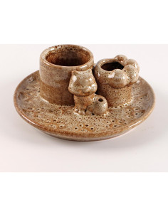 Soporte de Palo Santo 4 en 1 MKLZ Cerámica Marrón 2