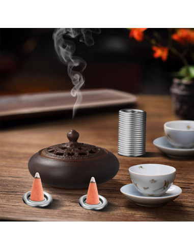 Bandejas de Incienso POPETPOP 50 Pcs - Platos Decorativos de Metal