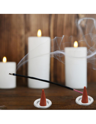 Bandejas de Incienso POPETPOP 50 Pcs - Platos Decorativos de Metal