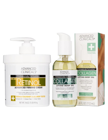 Crema de Retinol + Aceite de Colágeno Advanced Clinicals 2p