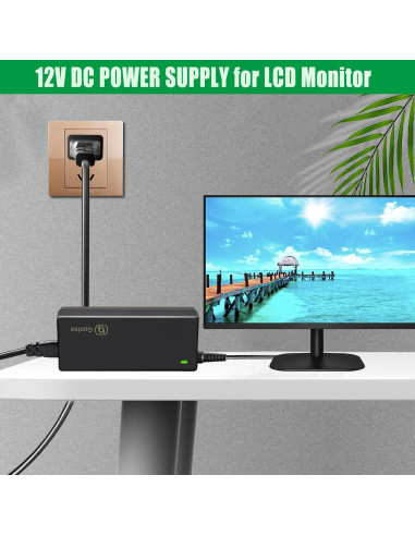 Adaptador de corriente 12V 5A fit-power para monitores AOC y Dell
