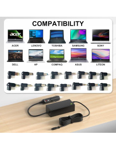 Cargador Universal para Coche VHBW 12V-24V 90W para Laptop 2