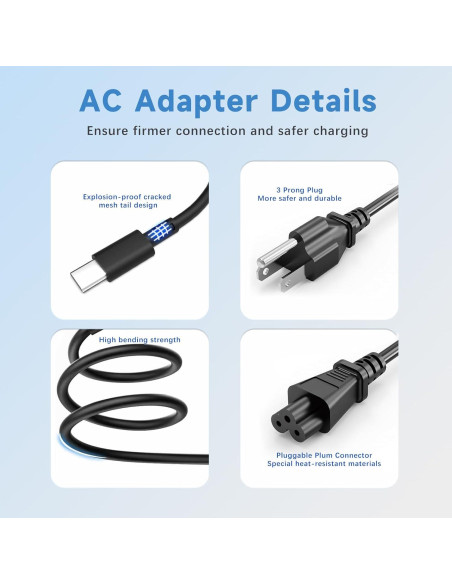 Cargador USB-C 65W HP EliteBook ProBook Chromebook Rápido