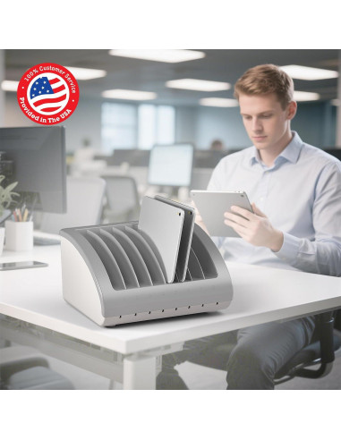 Estación de Carga Universal POCHAR para 8 Dispositivos - Ideal para Aulas y Oficinas