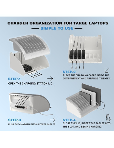 Estación de Carga Universal POCHAR para 8 Dispositivos - Ideal para Aulas y Oficinas
