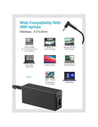 Cargador de Laptop 45W HP Pavilion Stream Zbook 19.5V 2.31A