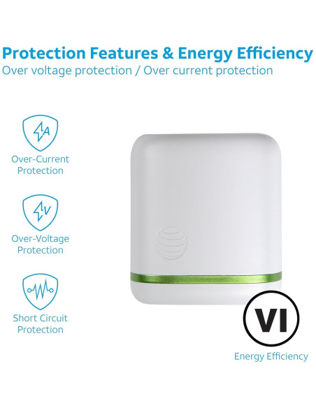 Cargador de pared USB-C AT&T 30W con carga rápida - Blanco