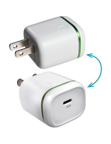 Cargador de pared USB-C AT&T 30W con carga rápida - Blanco