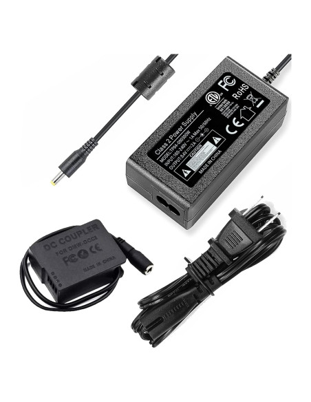 Adaptador de Corriente DMW-AC10 y Batería Falsa DMW-DCC8 para Cámaras Panasonic Lumix
