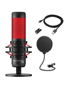 Micrófono de Condensador USB HyperX QuadCast con Popfilter