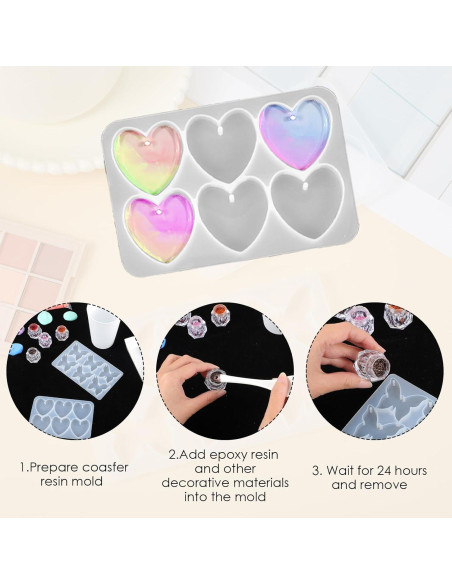 Moldes de Silicona FdcLixuvol para Joyería DIY - 2 Piezas Mariposa y Corazón