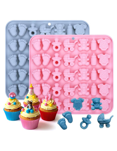 Moldes de Silicona para Chocolate Baby Shower Solldgt - 2 Piezas
