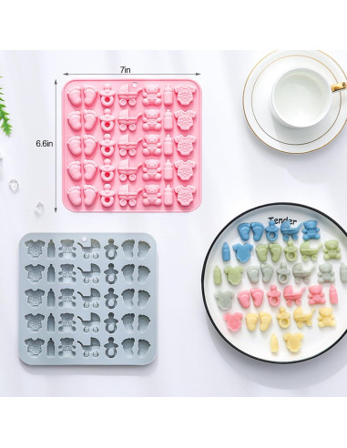 Moldes de Silicona para Chocolate Baby Shower Solldgt - 2 Piezas