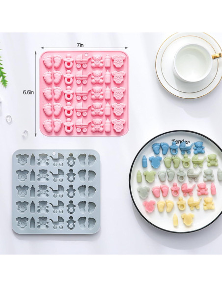Moldes de Silicona para Chocolate Baby Shower Solldgt - 2 Piezas