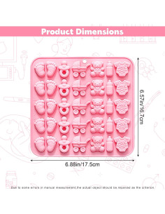 Molde de Silicona para Pasteles de Bebé Heyiminy Rosa 240ml 2