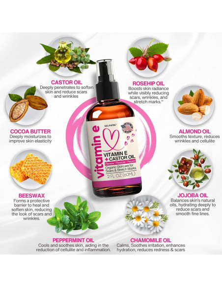 Aceite de Vitamina E Orgánico Selfwise 120ml Hidratante Piel