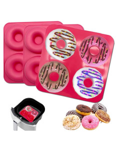 Molde de Donut de Silicona AWEELON 3 PCS Antiadherente 7.62 cm