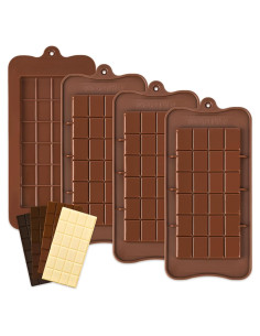 Moldes de Chocolate Silicona CLUEWR 4 Piezas Antiadherentes