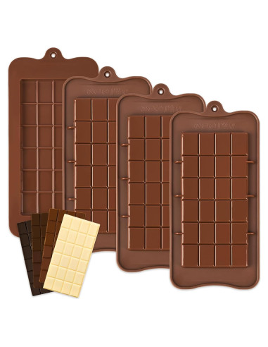 Moldes de Chocolate Silicona CLUEWR 4 Piezas Antiadherentes