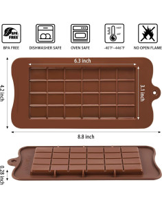 Moldes de Chocolate Silicona CLUEWR 4 Piezas Antiadherentes 2