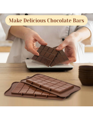 Moldes de Chocolate Silicona CLUEWR 4 Piezas Antiadherentes