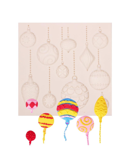 Molde de Silicona Globo Aerostático Navidad WK-29 10.5cm