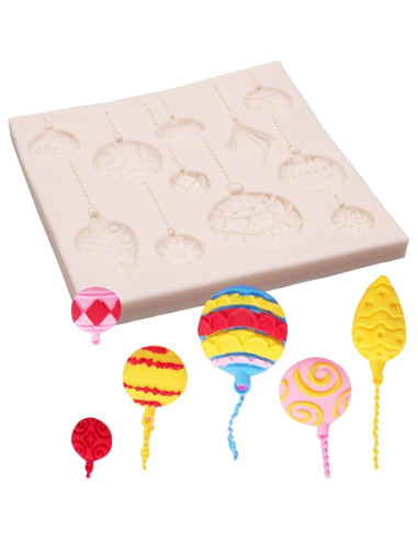 Molde de Silicona Globo Aerostático Navidad WK-29 10.5cm